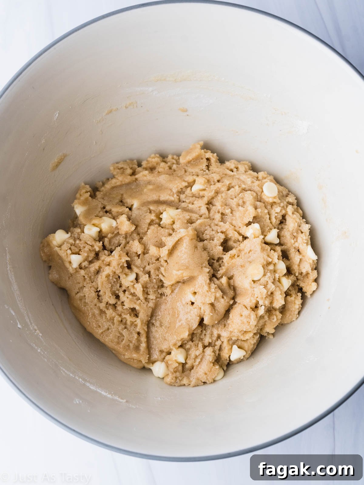 Decadent White Chocolate Brownie Recipe for Ultimate Indulgence 8 White chocolate brownie batter in a bowl.