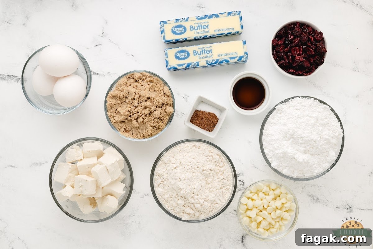 White Chocolate Cranberry Cookie Bars Recipe for Holiday Baking 4 Ingredients in White Chocolate Cranberry Cookie Bars.