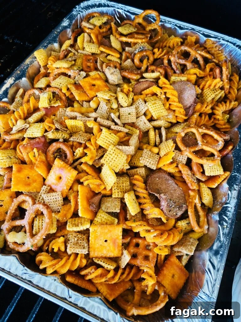 12 Festive Traeger Appetizer Recipes for Holiday Entertaining 4 Smoked Ranch Chex Mix
