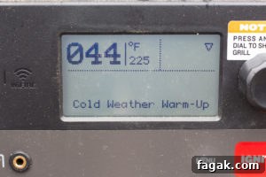 a traeger grill screen set to 225