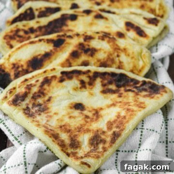 Slices of Irish potato bread on dish towel.