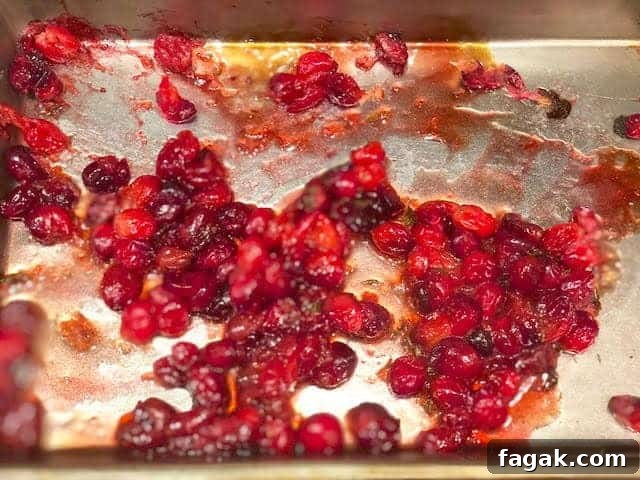 roasted cranberries in maple syrup