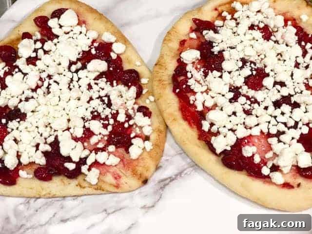 roasted cranberry and goat cheese flatbread