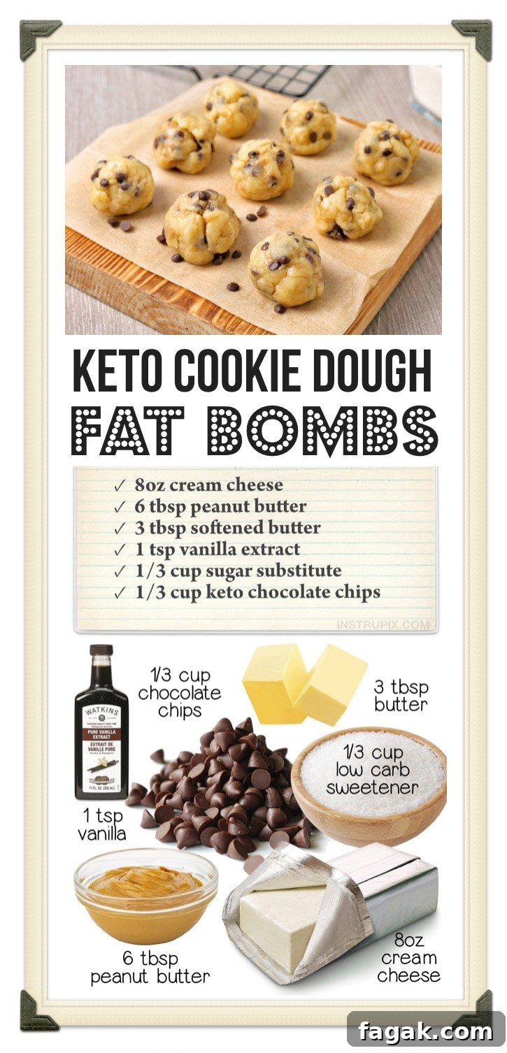 A Quick & Easy No‑Bake Low Carb Dessert Recipe | This simple keto fat bomb recipe is made with just cream cheese, peanut butter, butter, vanilla extract, sugar free chocolate chips and Swerve.