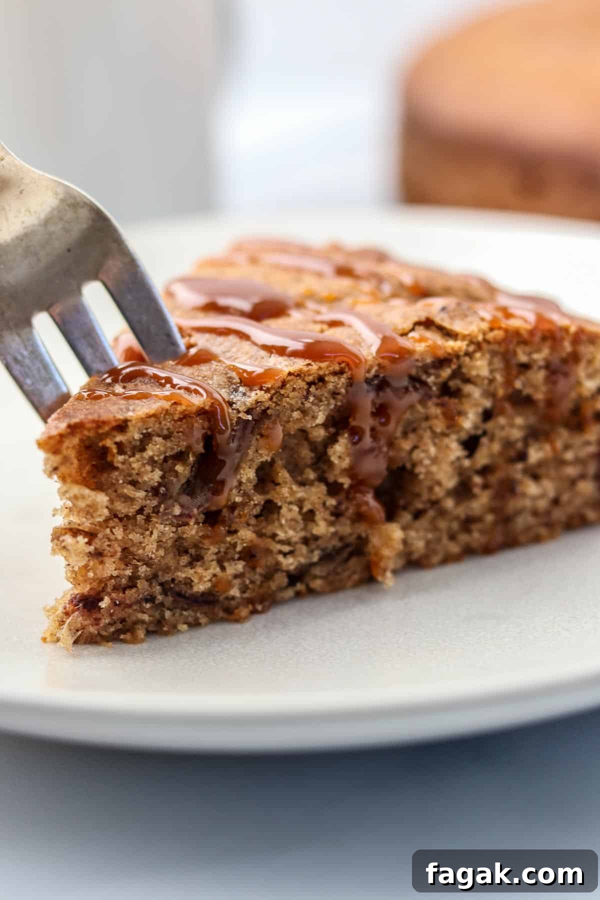 A close up of Spice Cake with Dates and Rye on a plate.