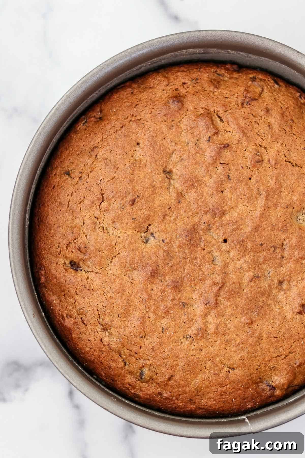 A date cake in a springform pan.