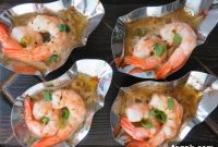 Grilled BBQ Shrimp Served in Oyster Shells for Seafood Parties