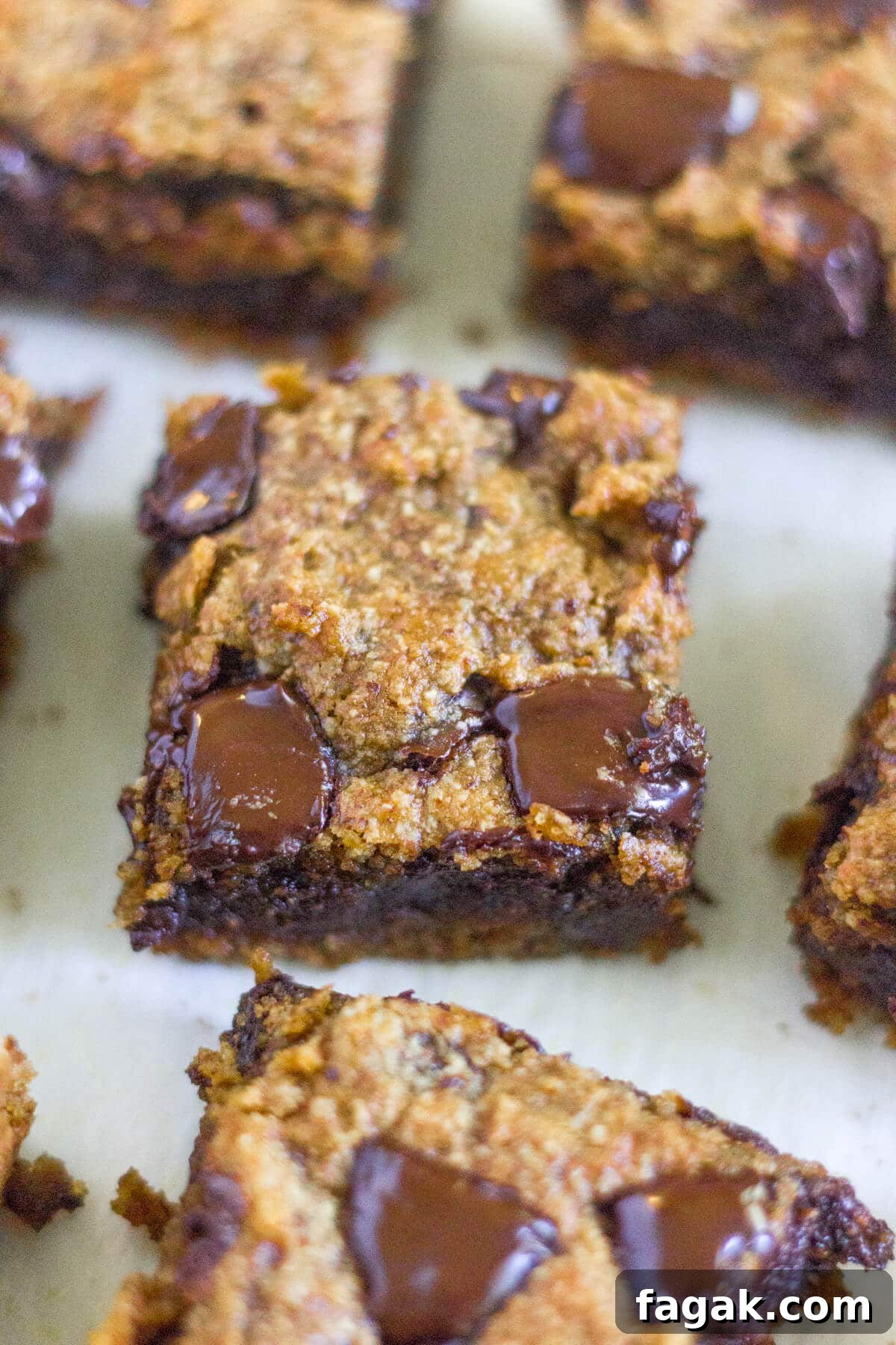 Paleo Pumpkin Chocolate Chunk Blondies are a healthier alternative to all your pumpkin desserts! These paleo blondies are thick and chewy and filled with pumpkin and extra large chocolate chunks.