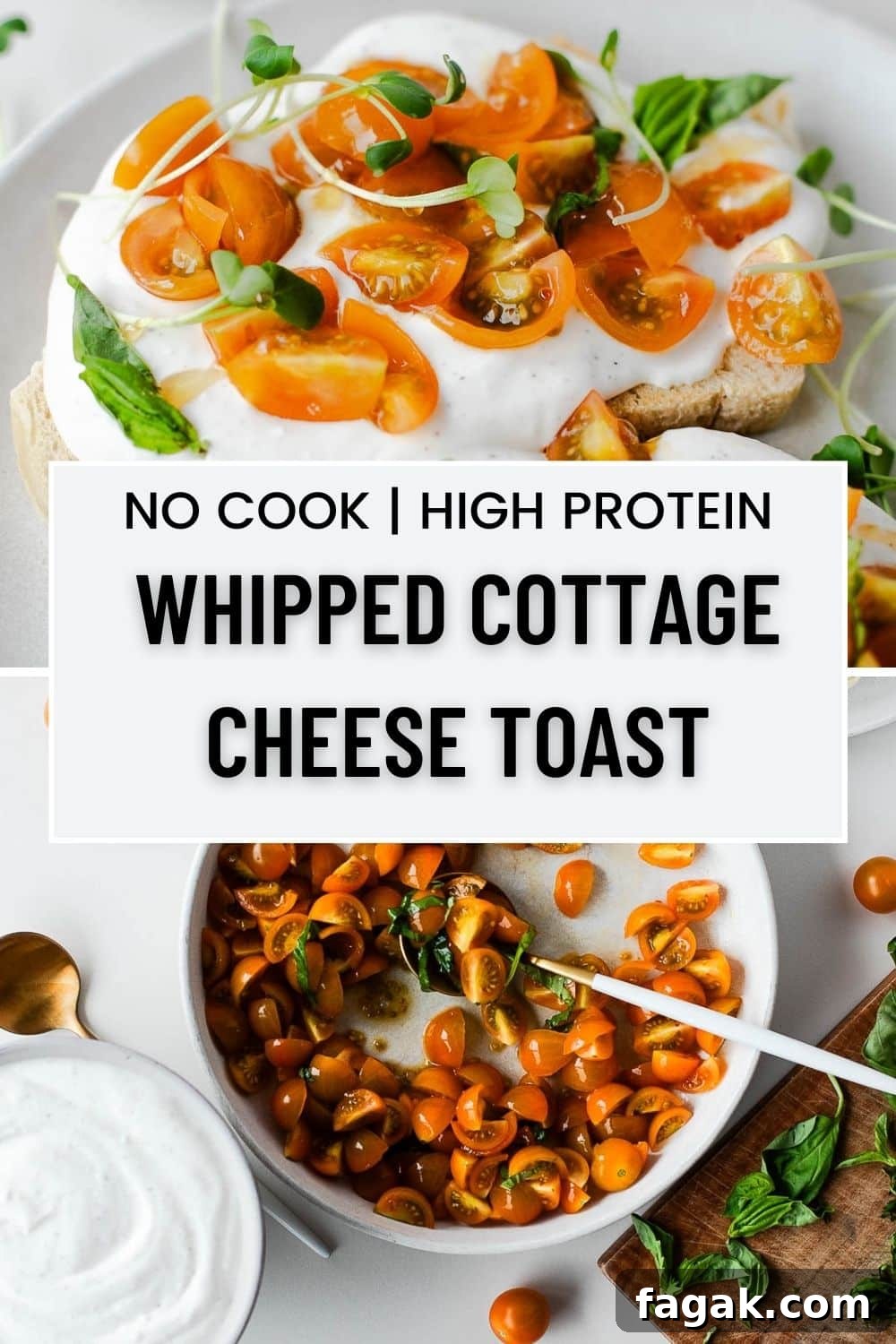 savory whipped cottage cheese toast