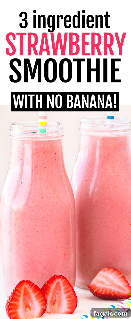 3 Ingredient Easy Strawberry Smoothie Recipe