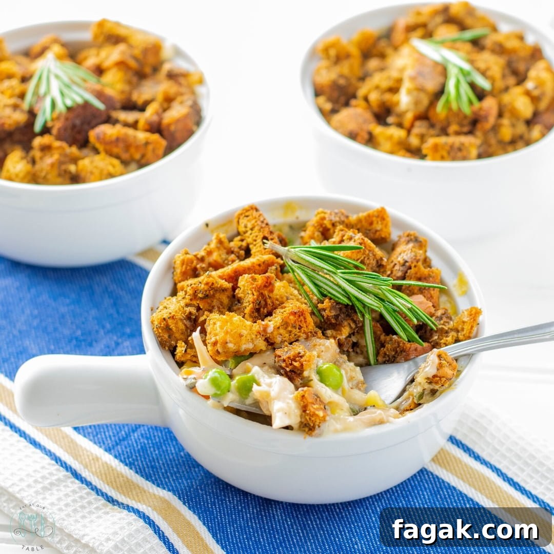 gluten free turkey pot pie in small dishes