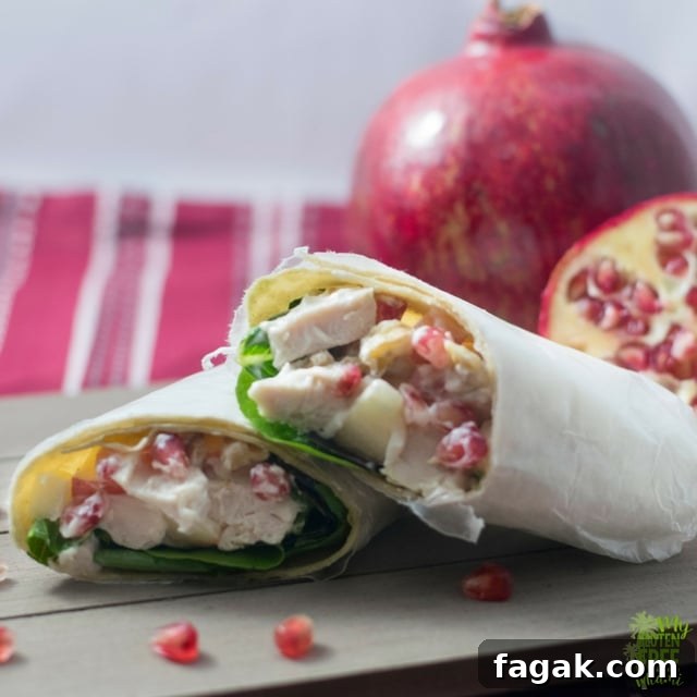 Turkey Salad with pomegranate and apple, perfect for Thanksgiving leftovers!