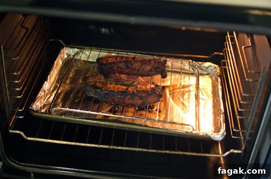 Bake the pork belly in the oven until pork is cooked and browned.