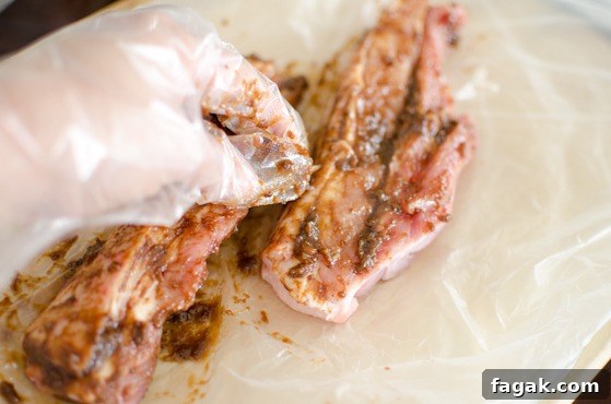 Rub the seasoning paste all over the pork belly