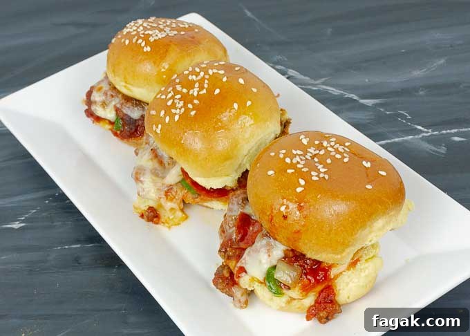 three pizza sloppy joe sandwiches
