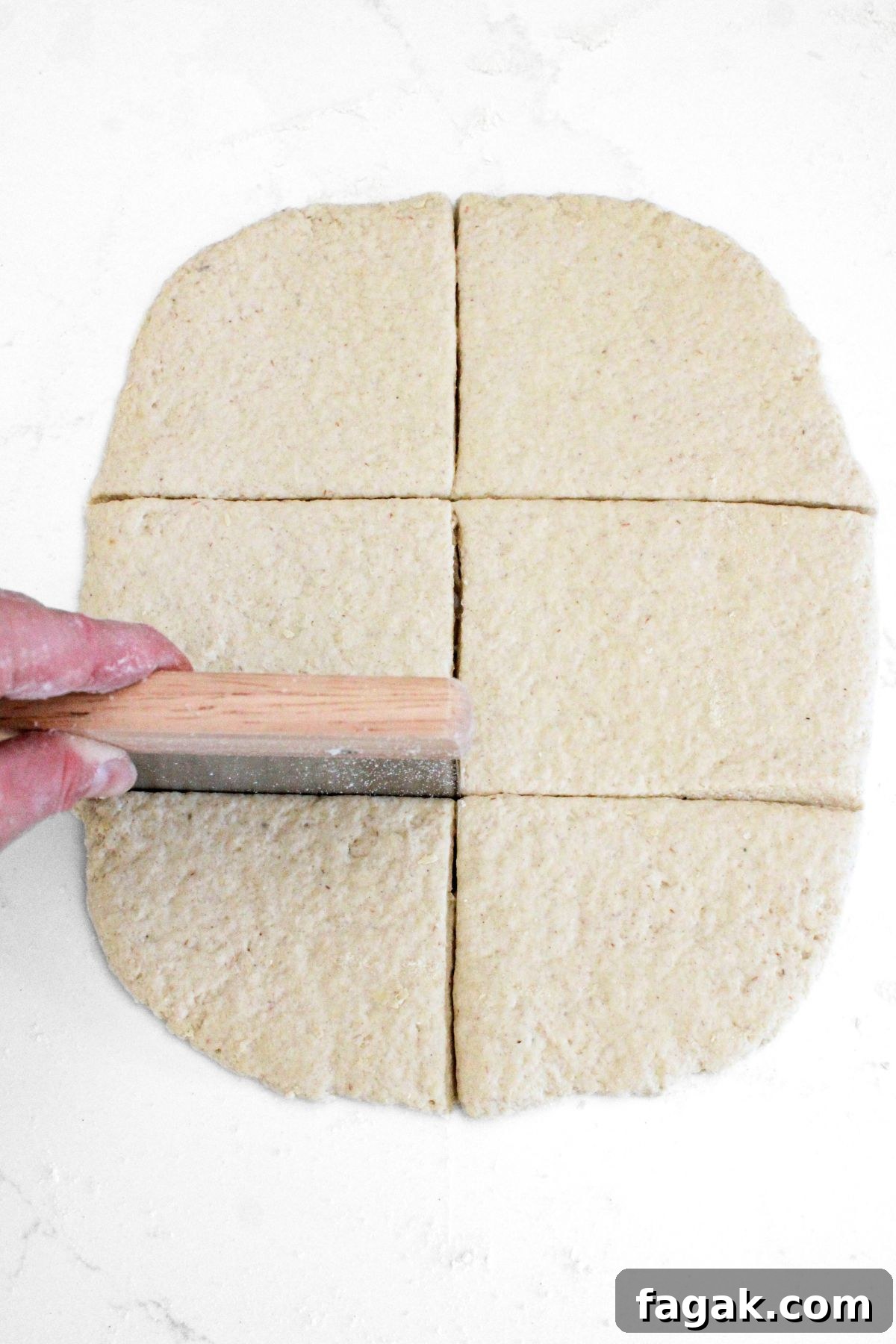 Cutting dough into pieces