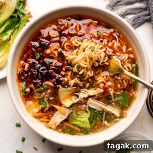 Chicken thukpa with ramen noodles