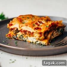 layers of vegetarian lasagna