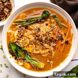 vegetarian ramen with bok choy