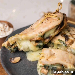 spinach mushroom stuffed chicken breast
