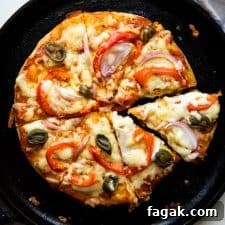 no yeast pizza on cast iron skillet
