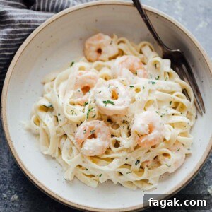creamy prawn scampi pasta