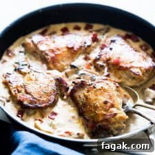 creamy bacon rosemary mushroom chicken thighs