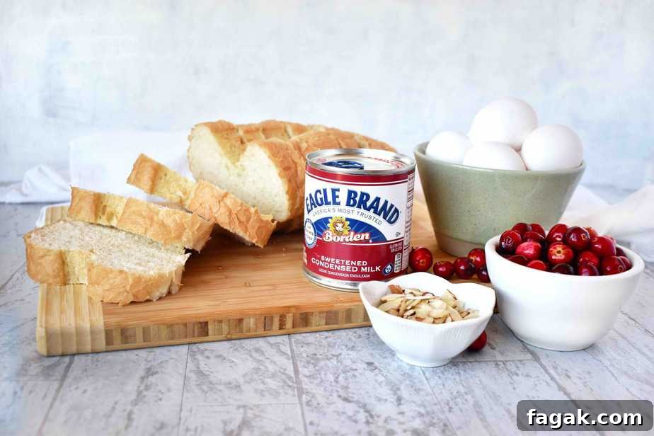 cranberry almond baked french toast casserole ingredients
