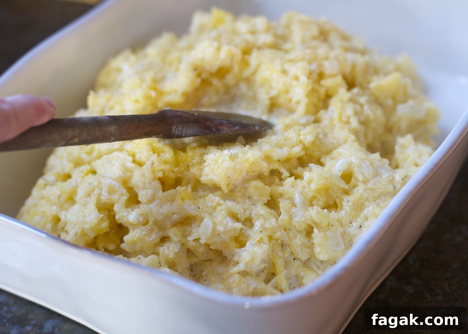 spaghetti squash in baking dish spaghetti squash in baking dish