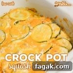 Our Crock Pot Squash Au Gratin is a savory cheesy low carb side dish easy enough for weeknight dinner but also delicious enough for a holiday meal!