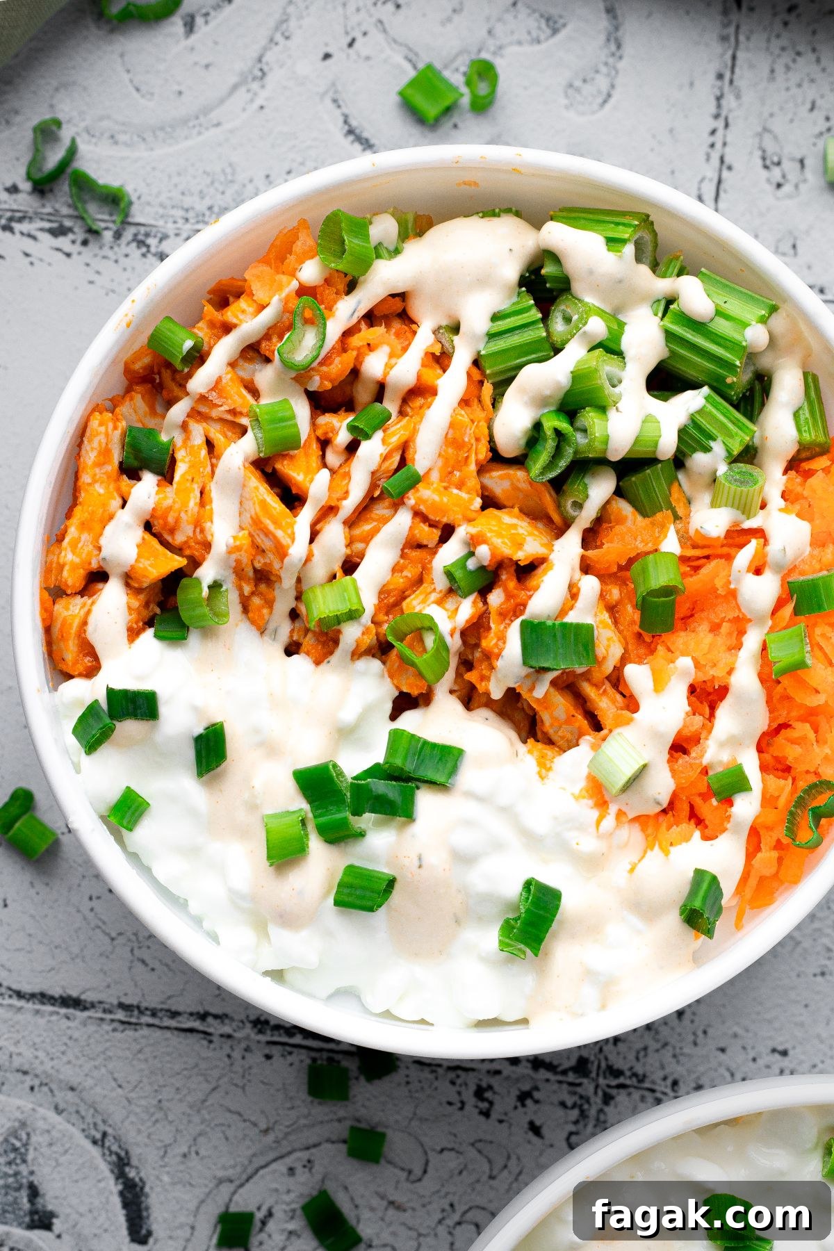 buffalo chicken cottage cheese bowl