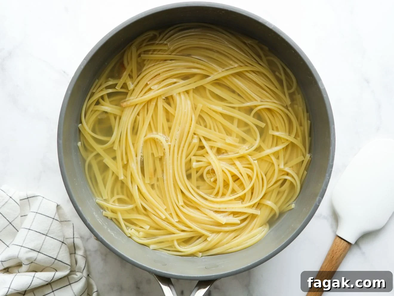 cooked pasta in pot