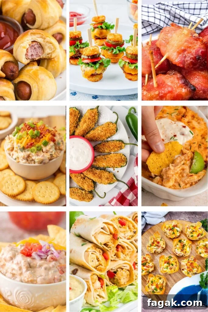 Finger food appetizers for a party photo collage.