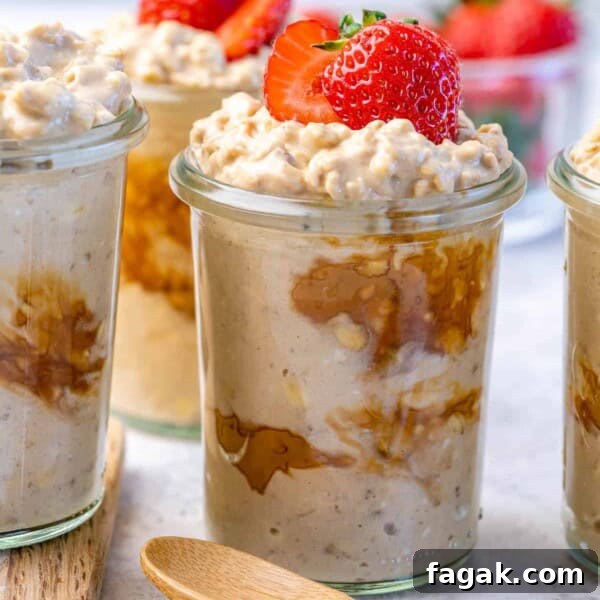 Creamy Mango Chia Pudding Recipe for Tropical Breakfast 18 side shot of peanut butter overnight oats
