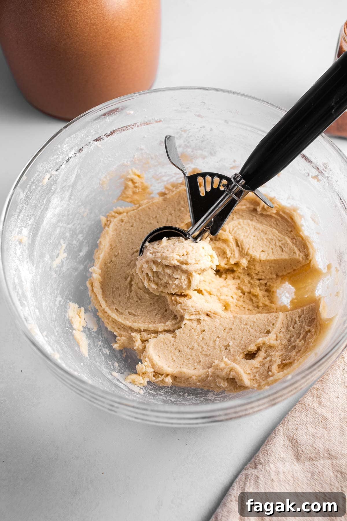 Scooped cookie dough