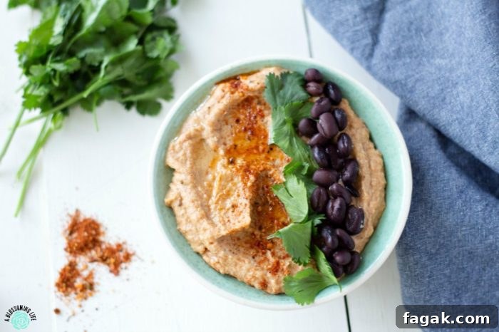 Taco hummus bowl with toppings