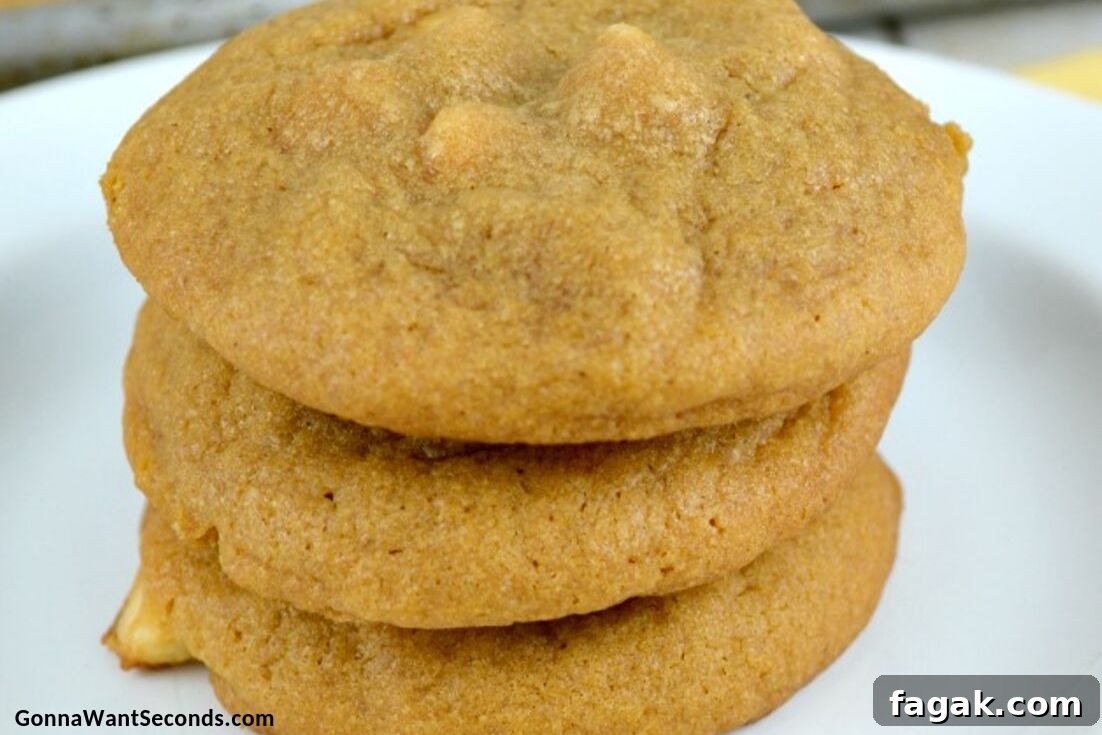 Pumpkin Spice Cookies stack on top of each other