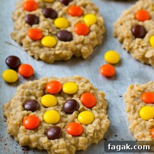 A sheet pan with no bake peanut butter cookies on it.