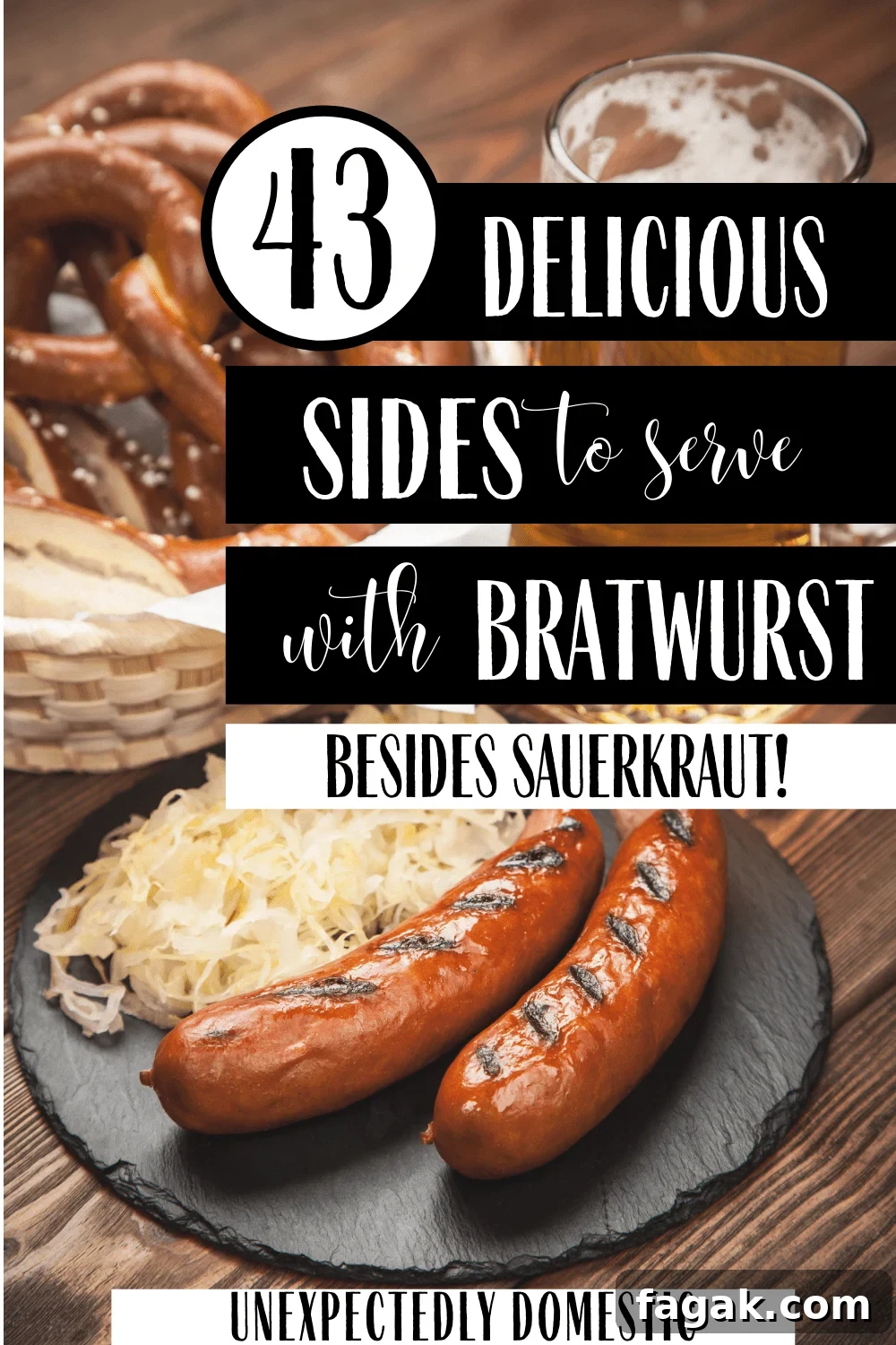 43 Perfect Sides to Serve with Brats for a Complete Meal 2 What to eat with bratwurst! These delicious, quick side dishes will turn a basic brat and sauerkraut dinner into something spectacular!