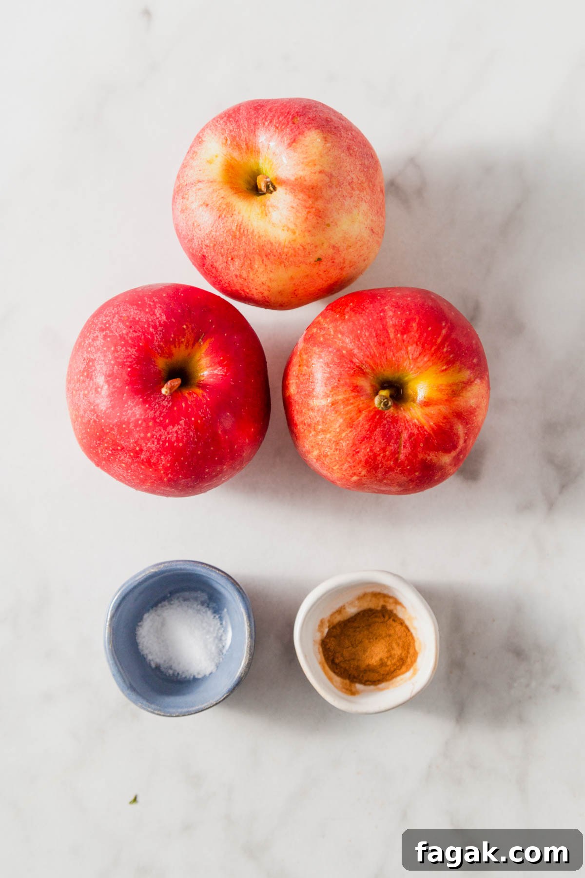 ingredients for air fryer apple chips.