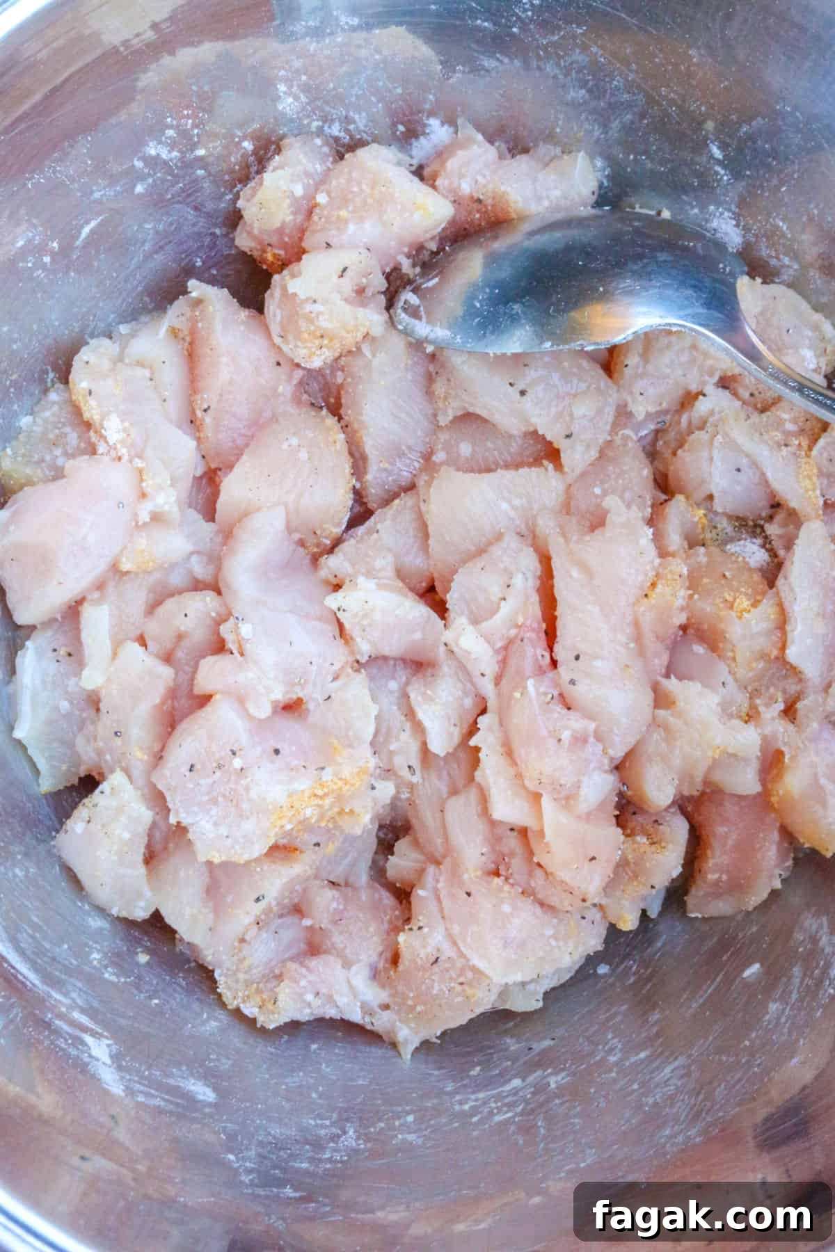 pieces of chicken in a bowl