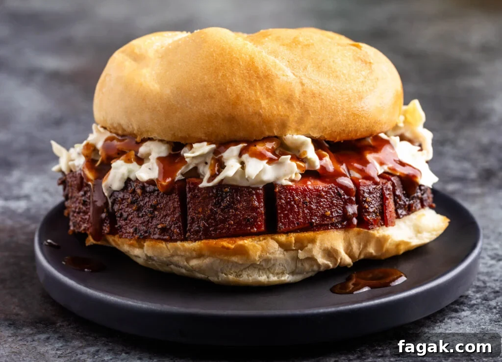 smoked bologna sandwich with cole slaw and bbq sauce