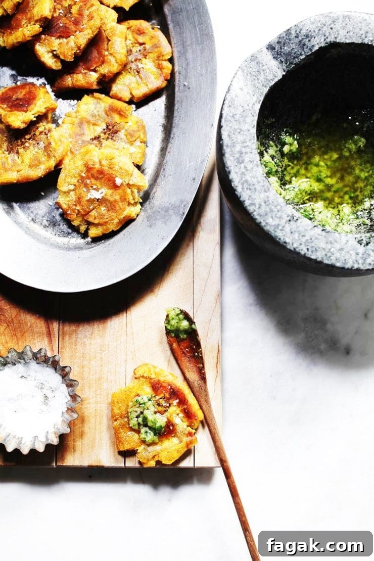 Tostones With Cilantro Garlic Sauce