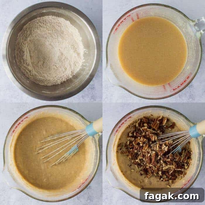 maple pecan cake step 1 - making the batter