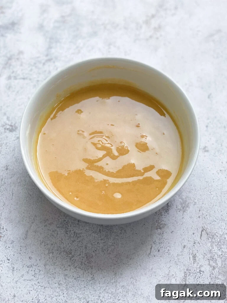 browned butter in a bowl.