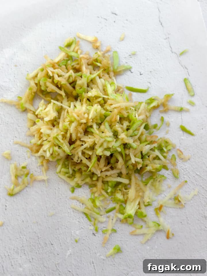 grated apples.