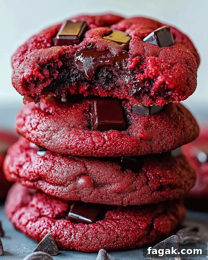 Red Velvet Chocolate Chunk Cookies - Decadent Bliss