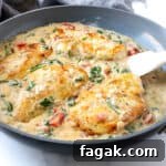 Creamy Chicken Florentine in a Skillet.