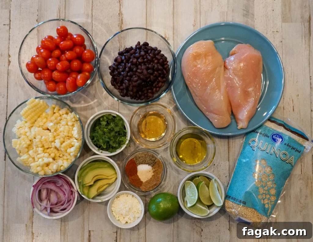 Grilled Chicken Quinoa Bowls Ingredients