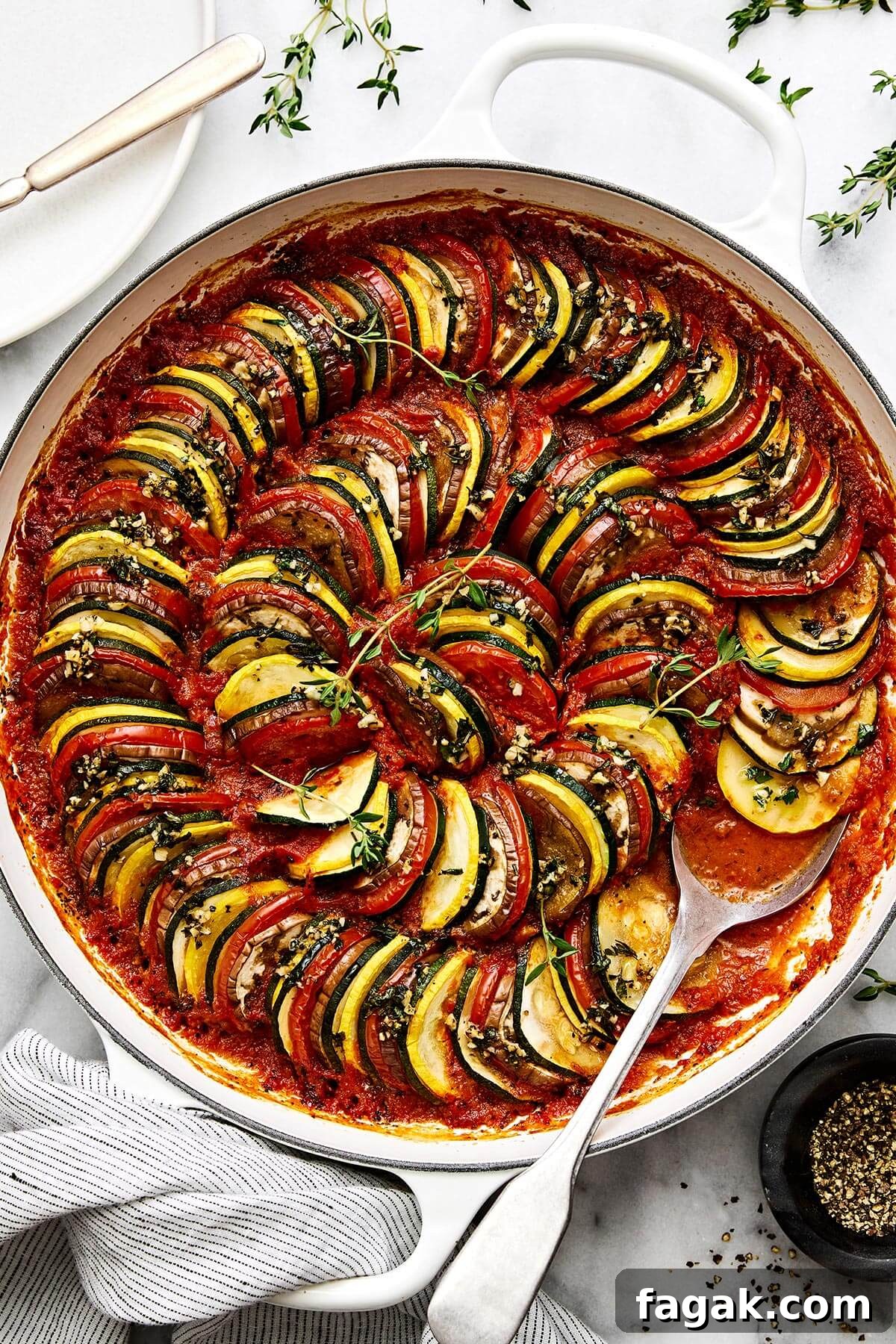Ratatouille in a pan.